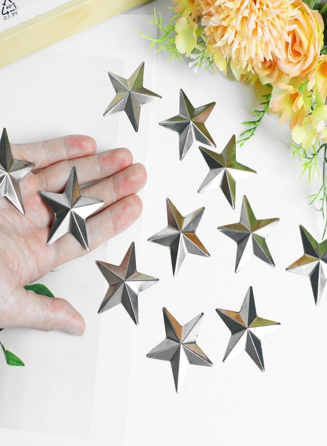 Gallipower 50Pcs Unfinished Metal Star for Home Decoration,Hanging Wall Decor for House,Outdoor Star Wall Decor,Barn Stars for Outside,Silver Stars for Home Walls Decoration(1.96in) - Image 5